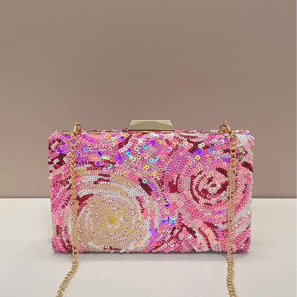 Designer Bags Pink Dinner Bag, Quiet Sequins Suitable For Party Girls, Women, Brides Luxury Bag