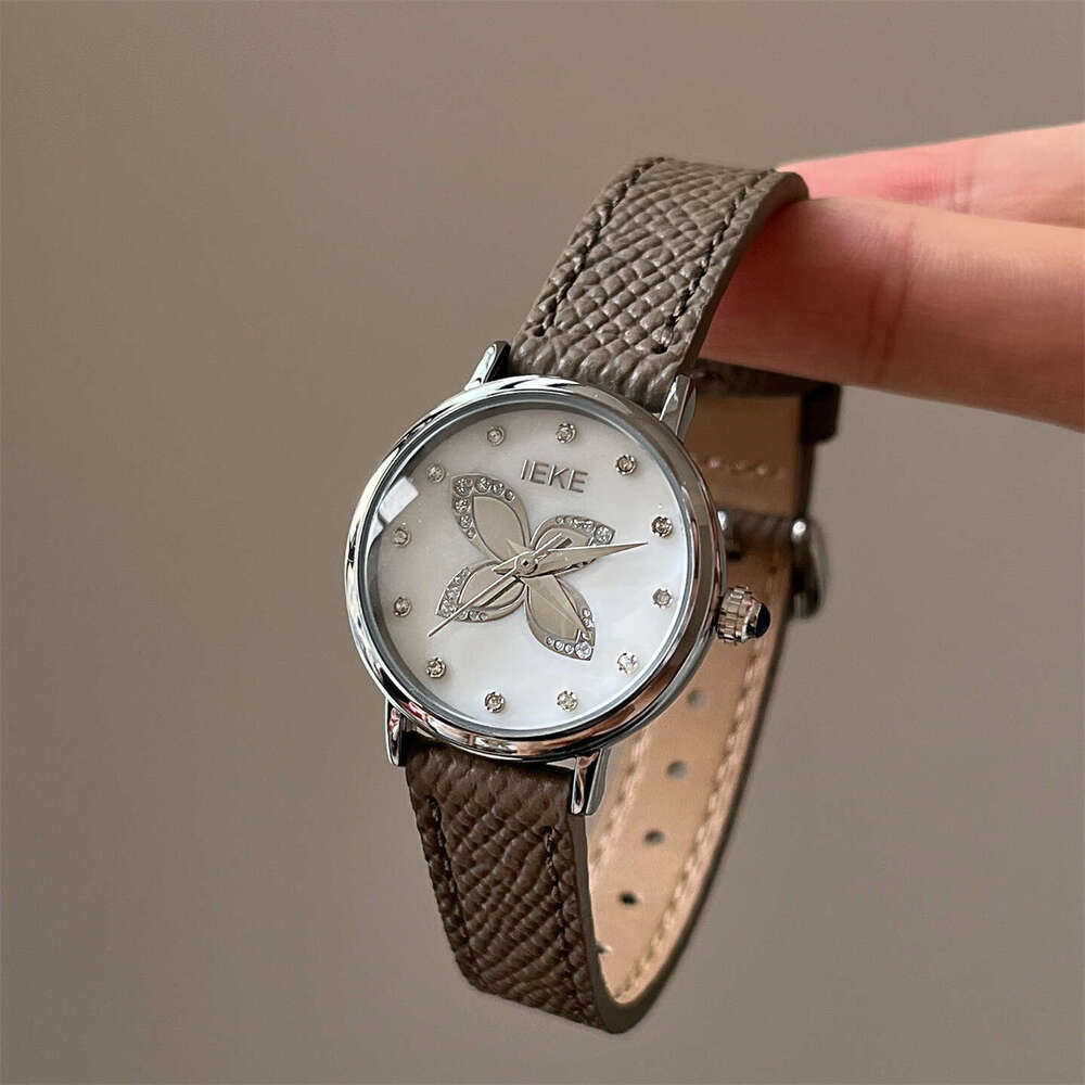 Butterfly Point Diamond Korean Style Designer Belt Quartz Watch Niche Design Sense Fashion Trend Women's Wristwatch