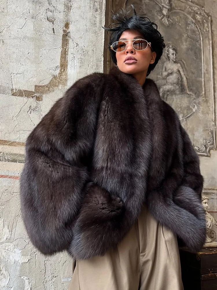 Solid Mediumlength Fur Coat Women Elegant Lapel Hidden Button Loose Outerwear 2025 Winter Office Lady Commute Overcoat 251029