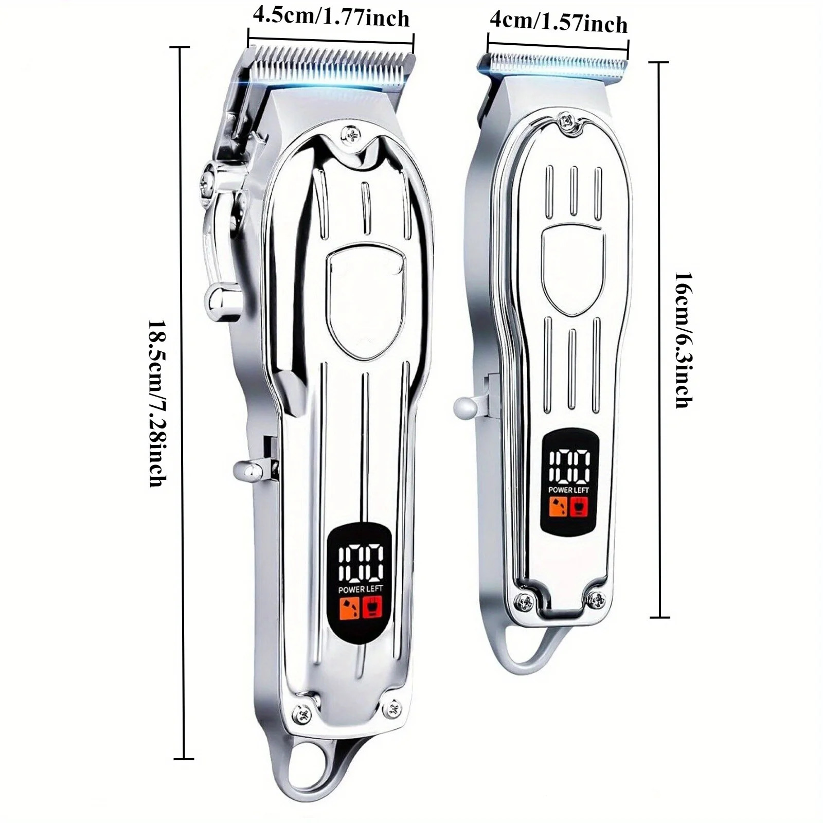Professional Hair Clippers and Zero Gapped Trimmer for Men Cordless Barber Clipper KitRechargeable LCD Display Gifts 251029