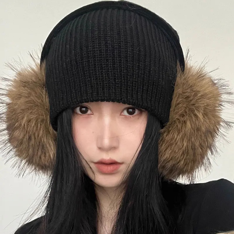 Y2k Korean Plush Furry Earmuffs Women Fashion Versatile Thicken Earflap Winter Windproof Warm Cycling Ear Protection Earplugs 251029