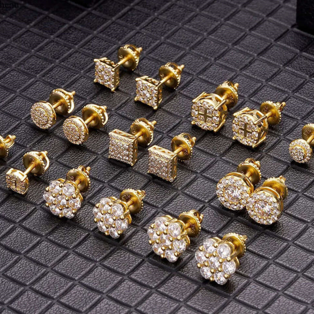 Stud 2026 Designer Top Mens 10k Plated Sier Pin VVS Moissanite Real Gold Earrings Jewelry Gifts AA