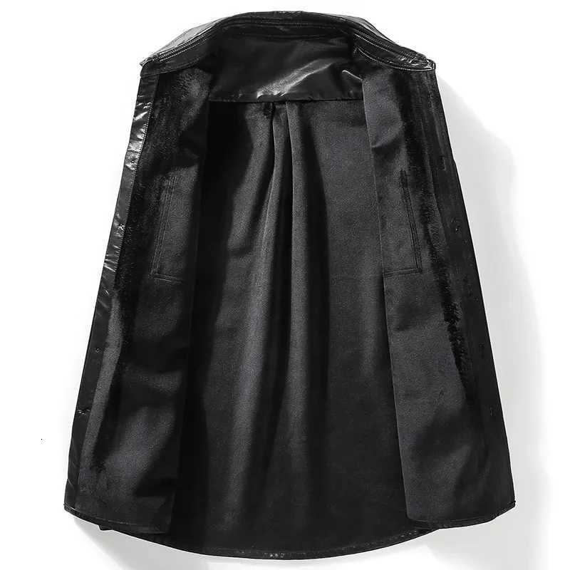 SingleBreasted Leather Clothing Men Winter New Men Fashion Faux Leather Shirt Coat Large Pocket Casual AllMatching JacketT251029