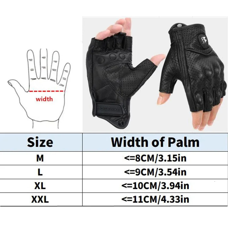 Motorcycle gear gloves Real Leather Gloves halffinger black 251013