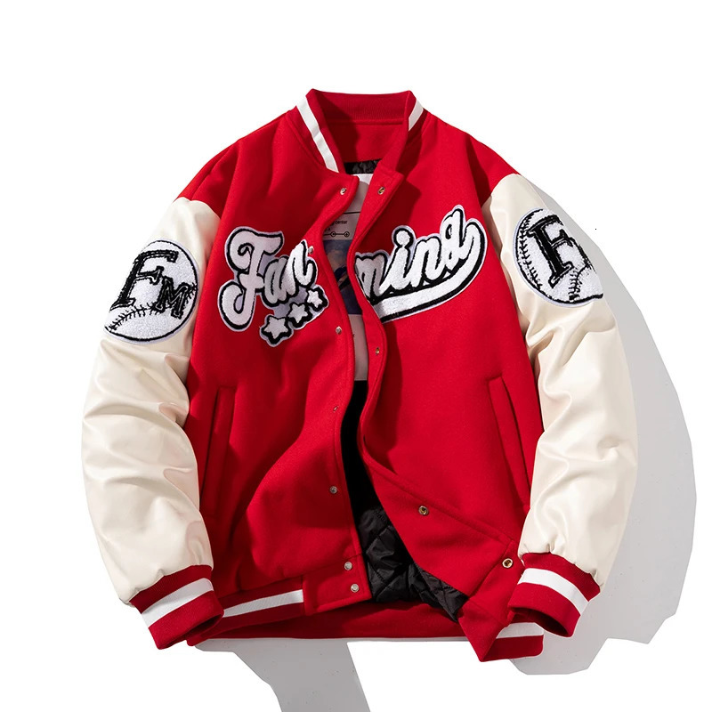 Winter Letter Baseball Jacket Men Women American Varsity Thick Warm Patchwork Hip Hop Coat Button Leather Sleeve Flocking 251028
