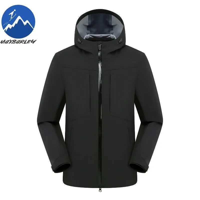 Maxbarley Casual Men Jacket Classic Hooded Outdoor Adventure Windproof Hiking Coat Versatile Trekking Waterproof Autumn Garment J251029