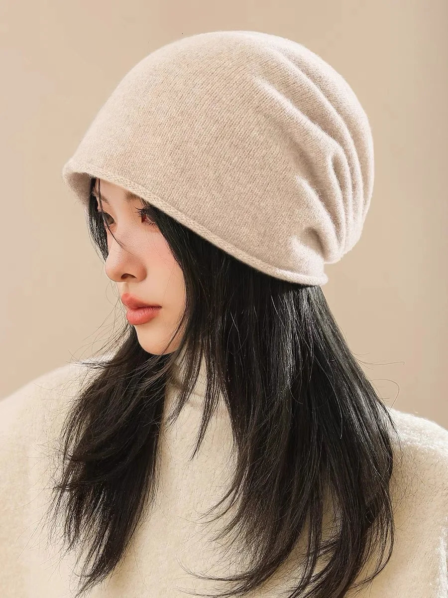 Simple Classic Pure Wool Hat Women Men Autumn WInter Curling Heap Beanie Male Female High Quality Knitted 100 Cold 251013