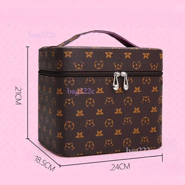 Outdoor Daily Beach Beauty New Designer Handbag Large Capacity Makeup Storage Square Small Box Leather Bag