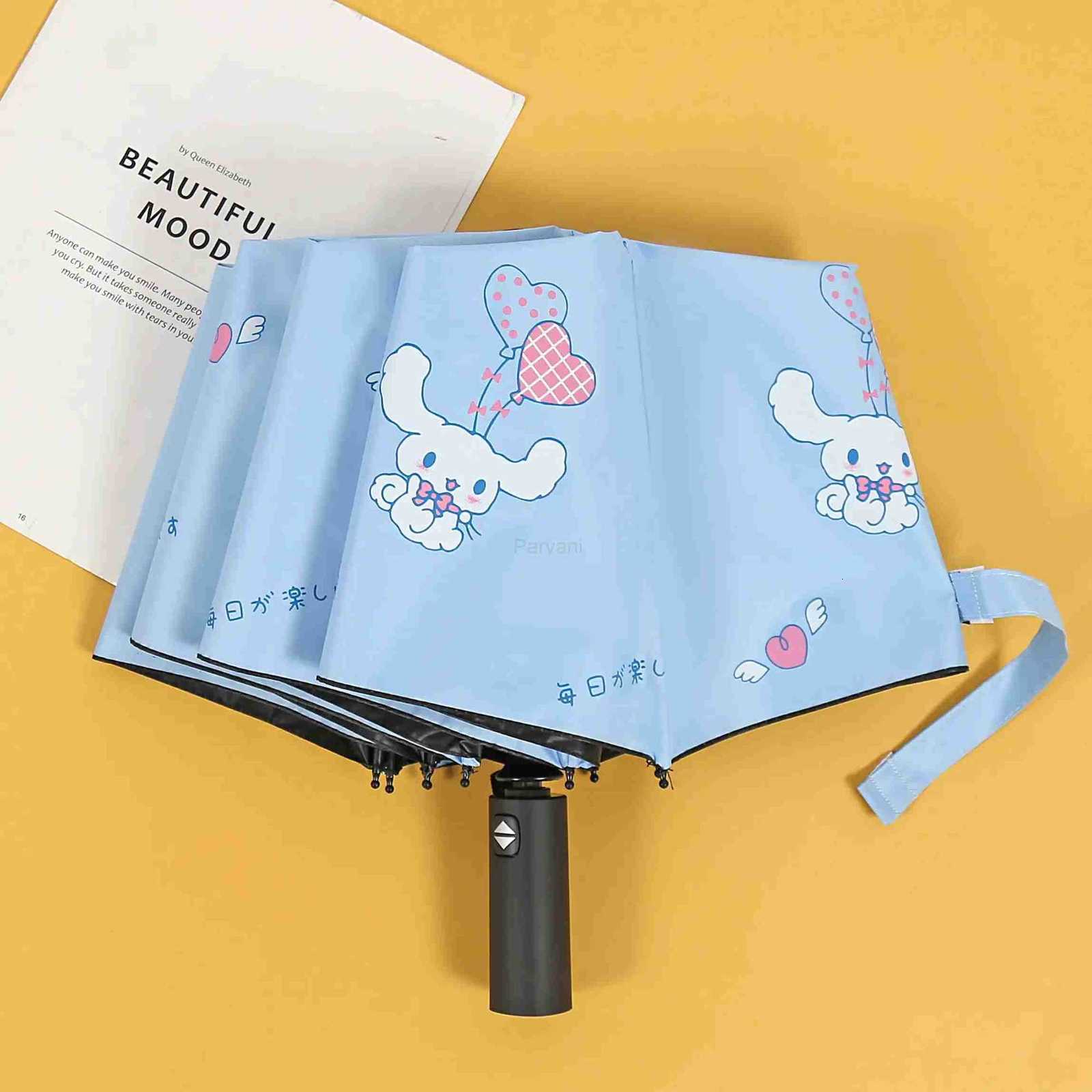 Sanrio Sanrio Kawaii Cinnamoroll Fully Automatic Umbrella Anime Cartoon Fashionable Exquisite Creative Sunny or Rainy Dualuse Umbrella L251029