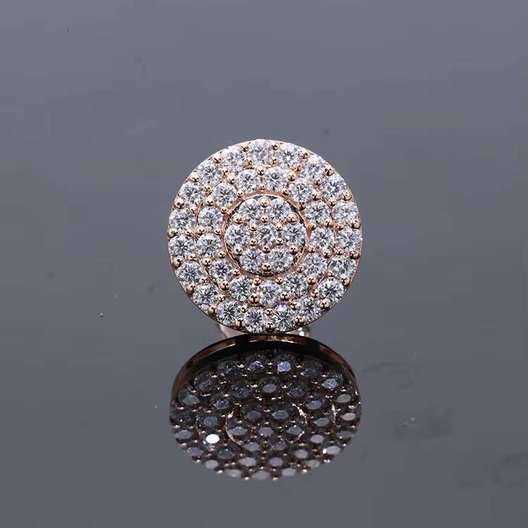 Luxury Earrings for Women 2023 Fashion 14k Solid Rose Gold Earrings White Moissanite Earrings Stud Jewelry Set