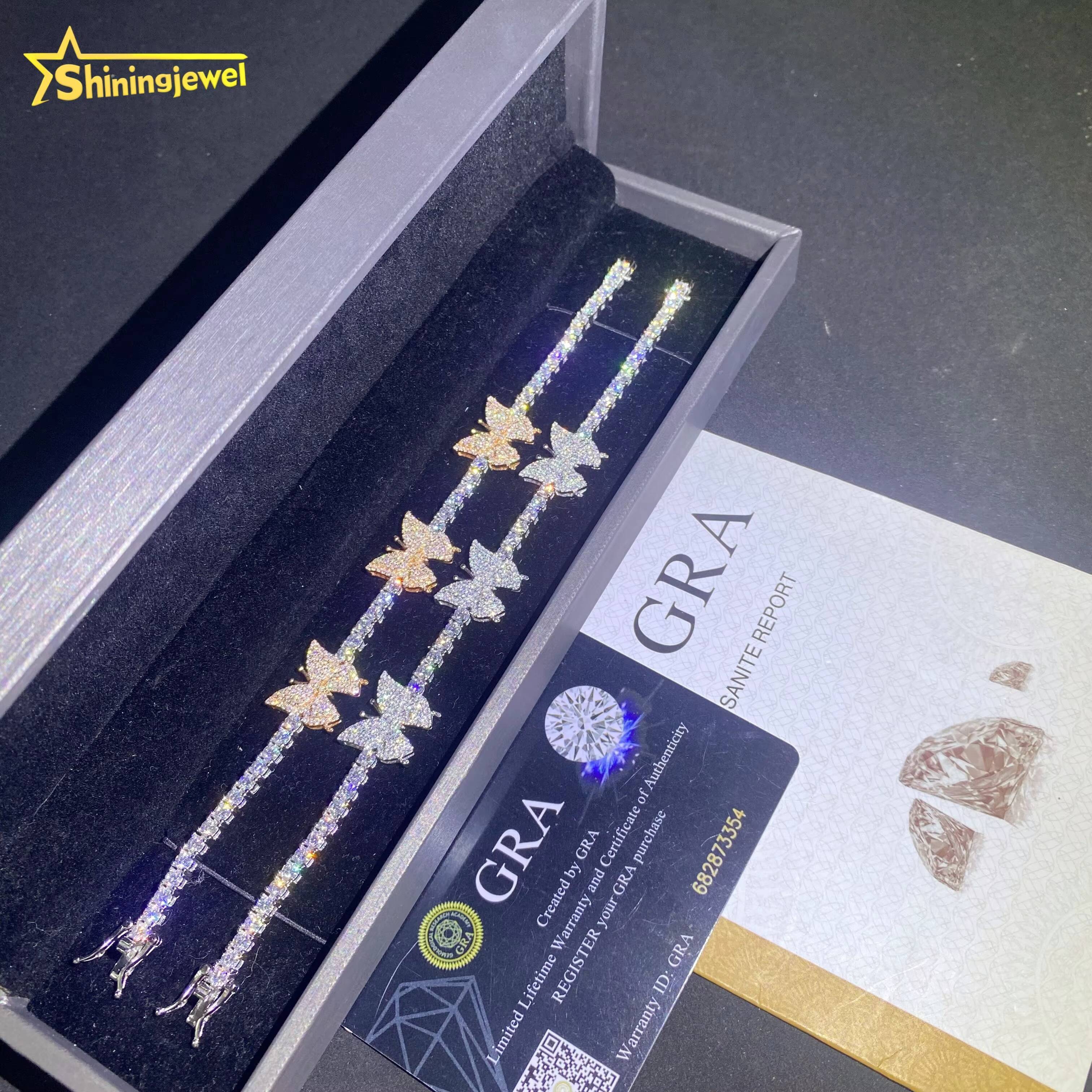 Pass Diamond Tester Iced Out Moissanite Bracelet Fine Hip Hop Diamond Jewelry 925 Silver VVS D Moissanite 3mm Tennis Bracelet