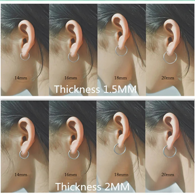 925 Sterling Silver Simple Ear Bone Hoop Earrings For Women Small Buckle Round Circle Hoops gift 251013