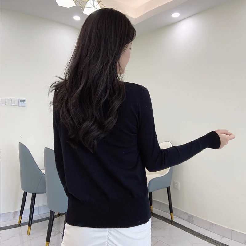 Korean Fashion Black Cropped Blouses Cardigan Female Clothing Sweaters Jersey Long Sleeve Top Womens Coat Spring 2025 StyleT251028