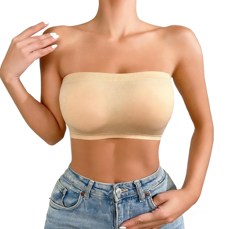 Bras Women's Seamless Bandeau Bra, Strapless Wireless Comfort Tube Top, Stretchable Daily Wear Essential for Women's Casual & Party Outfits