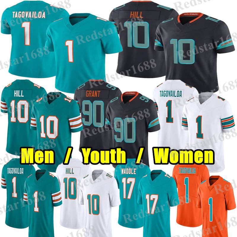 1 Tua Tagovailoa Football Jersey 10 Tyreek Hill Jaylen Waddle Kenneth Grant Dan Marino DeVon Achane Zach Sieler Chop Robinson Jaylen Wright Bradley Ch