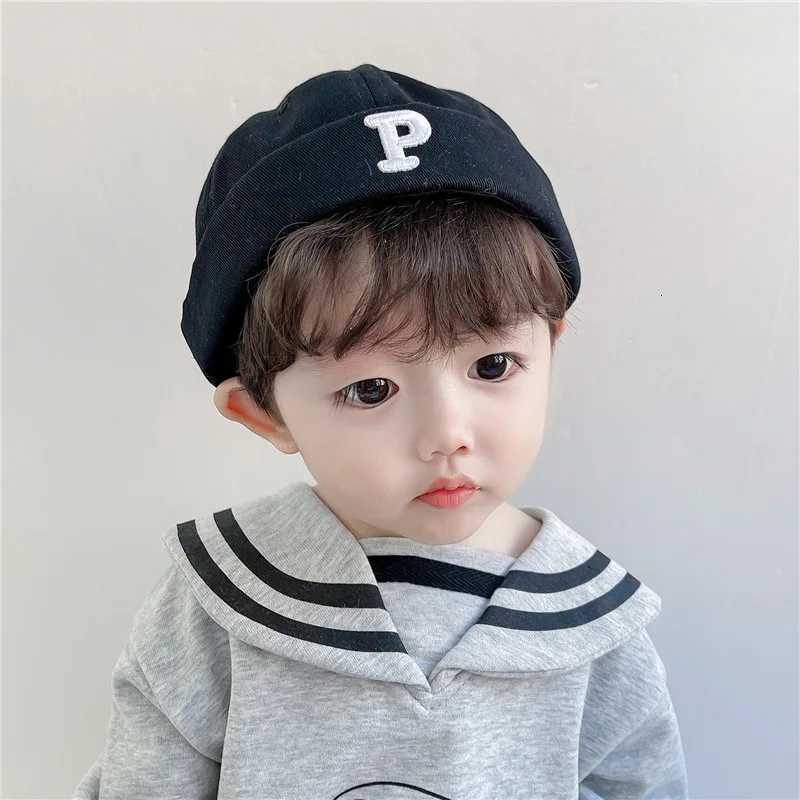 Letter Embroidered Baby Dome Brimless Hat Boys Girls Hip Hop Docker Cap Solid Fashion Children Melon Cap Vintage Kids Beanie 251028