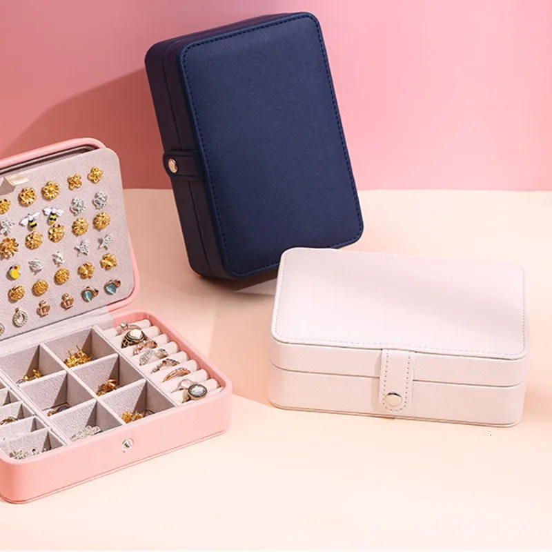 Fashion PU Leather Jewellery Storage Boxes Portable Travel Jewelry Box Necklace Earrings Ring Organizer Display Case 251013