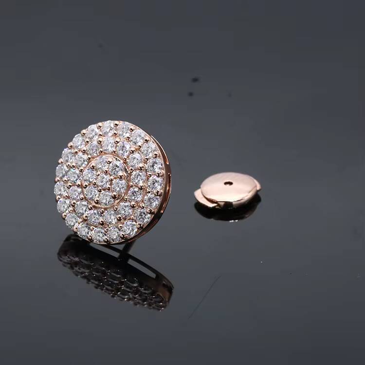 Luxury Earrings for Women 2023 Fashion 14k Solid Rose Gold Earrings White Moissanite Earrings Stud Jewelry Set