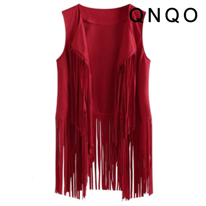 QNQO Tassel Vest for Women Pink Sleeveless Chic Casual Top Streetwear Female Fashion Vintage Solid Sexy Female Tank Top 251029