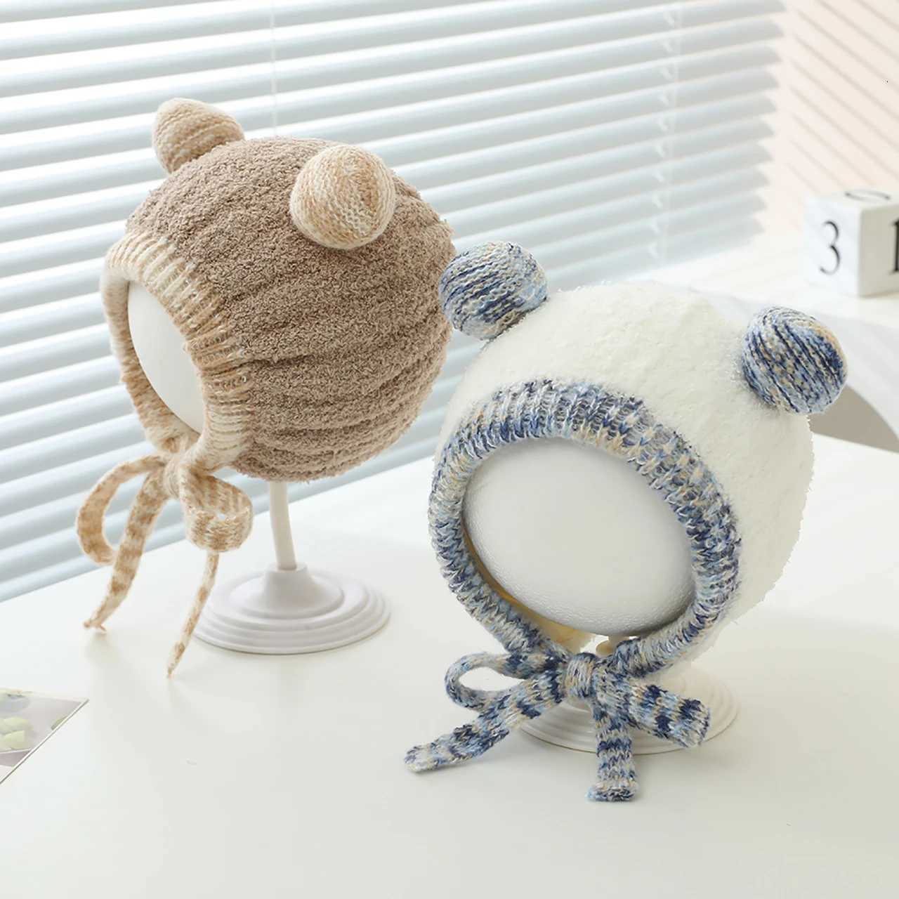 Winter Thicken Warm Baby Hat With Ears Soft Baby Boys Girls Lacing Cap Beanies Cute Toddler Kids Hat Bonnet251028