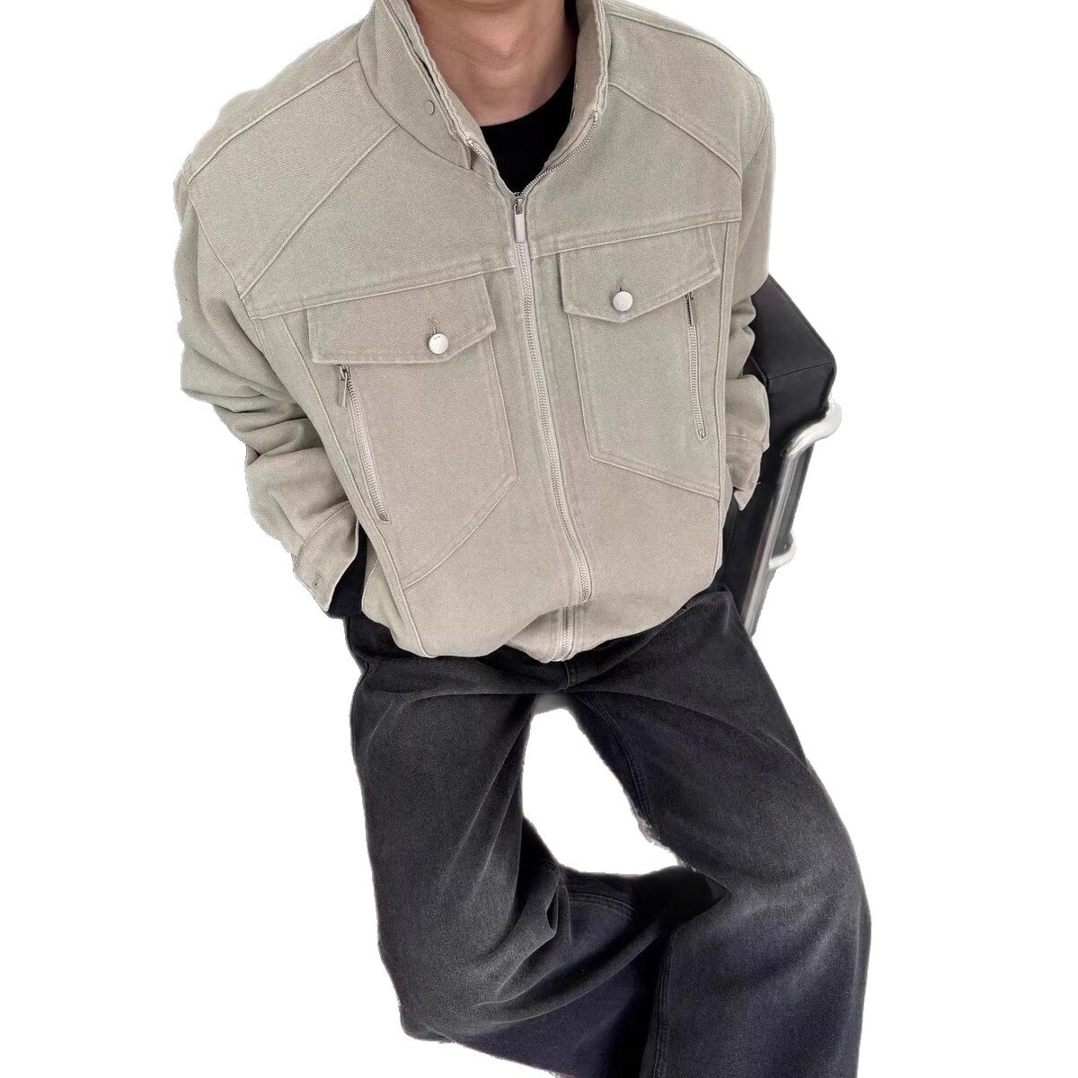 American Style Men's Jacket New Spring And Autumn Trendy Brand Stand Collar Designer Jacket Short Casual Versatile Motorcycle Jacket For Men