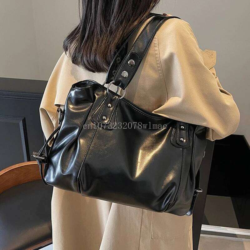 Fashion Classic Versatile Large Capacity Shoulder Soft Commuter Retro Handbag Pu Leather Ladies Tote Bags Women Shopping Bag