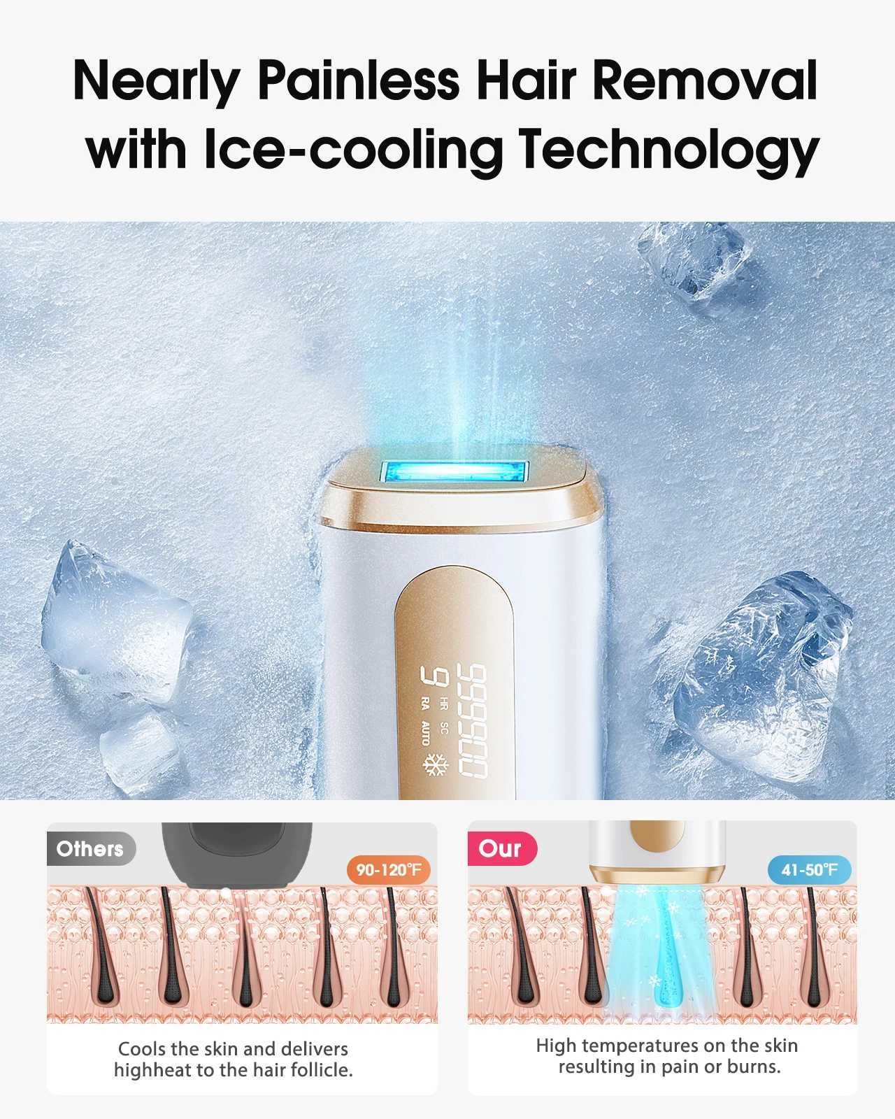 IPL Hair Laser Removal with Cooling Function 999900 Flashes Pulsed Light Epilator 3 in 1 HRSCRA for ArmpitsBodyMenWomen J251117