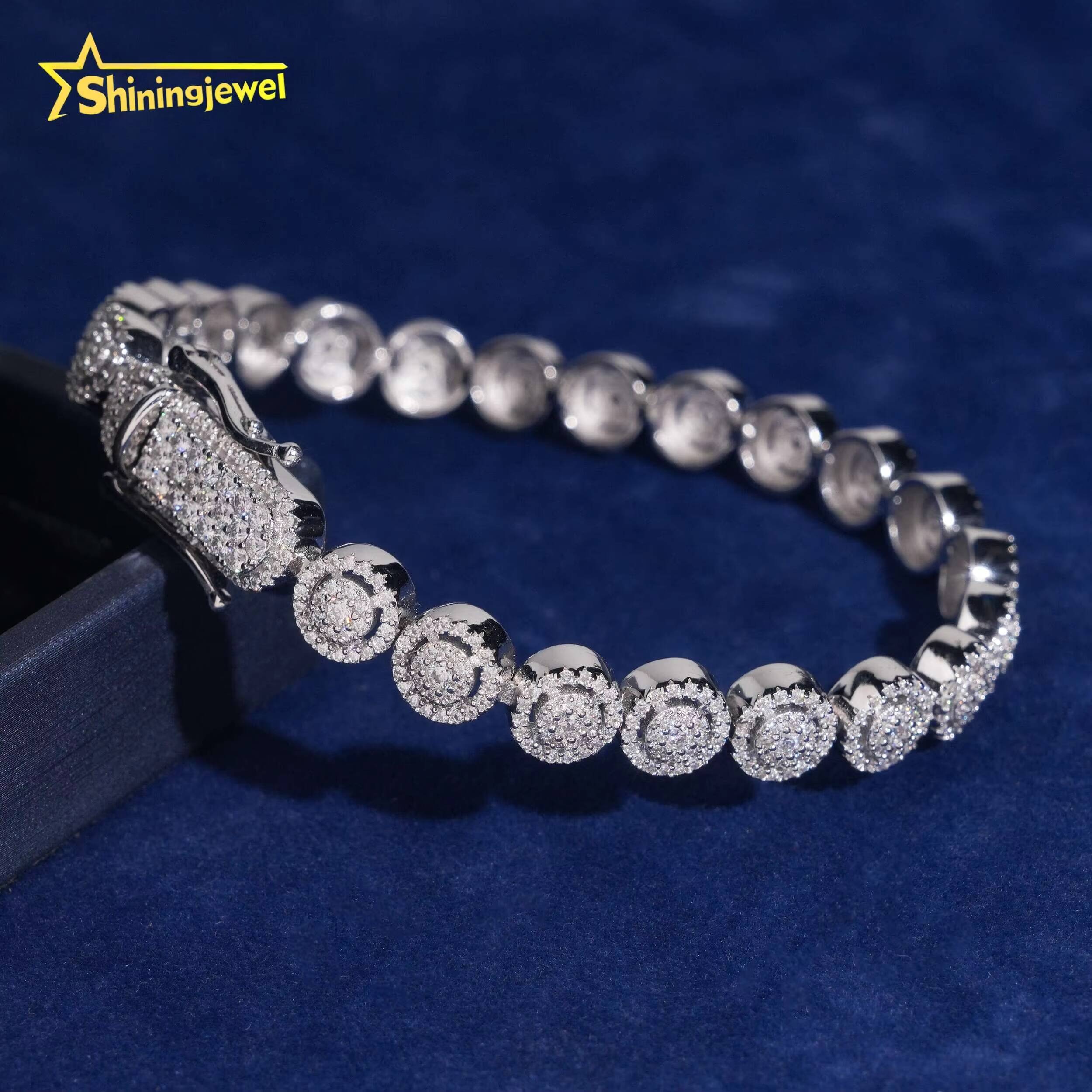 Men Bracelet Luxury Hip Iced Out 8mm Moissanite Cuban Bracelet GRACertificate Custom 925 Silver Bracelet Men Fine Jewelry
