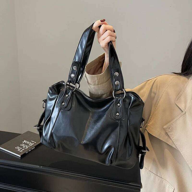 Fashion Classic Versatile Commuter Shoulder Large Capacity Retro Handbags Travel Tote Bags Zipper Opening Women Shopping Bag 251029