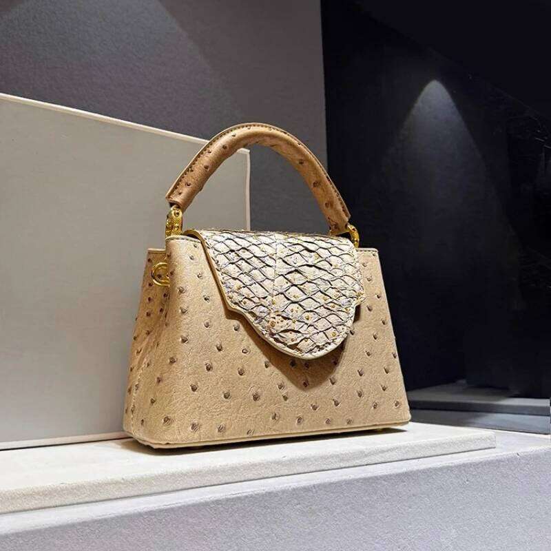 Designer Bags Designer Brand Fashion Leather Ostrich Print Handbag Shoulder Crossbody Bags For Women Sac Main Femme Hot Selling