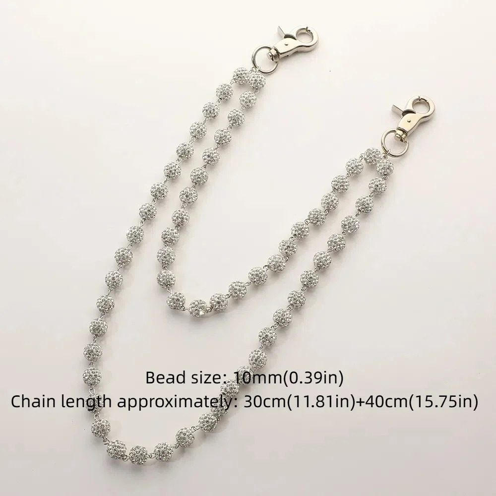 Ingemark Hip Hop Trousers Rhinestone Keychain Hipster Pant White Wallet Belt Chain Jeans Chain 251021