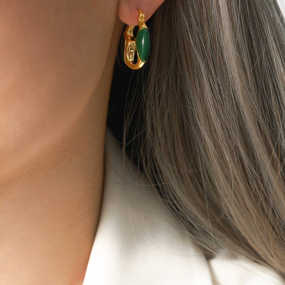 Earrings for women Retro geometric silver needle earrings simple and unique niche copper gold-plated Earrings free shipping birthday gift Luxury earri