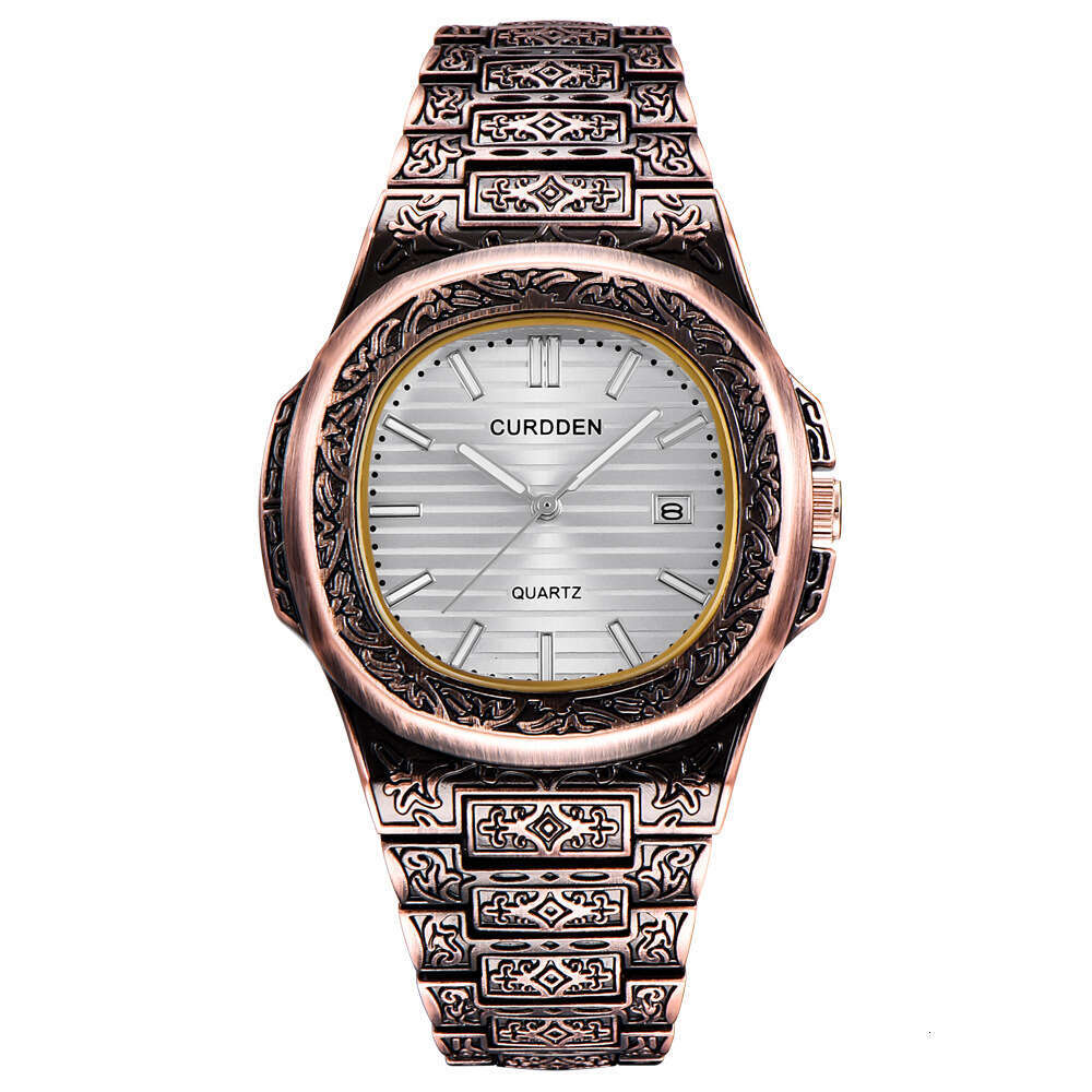 Brand Men's Hip-Hop Engraved Cool Creative Calendar Quartz Watch for Men