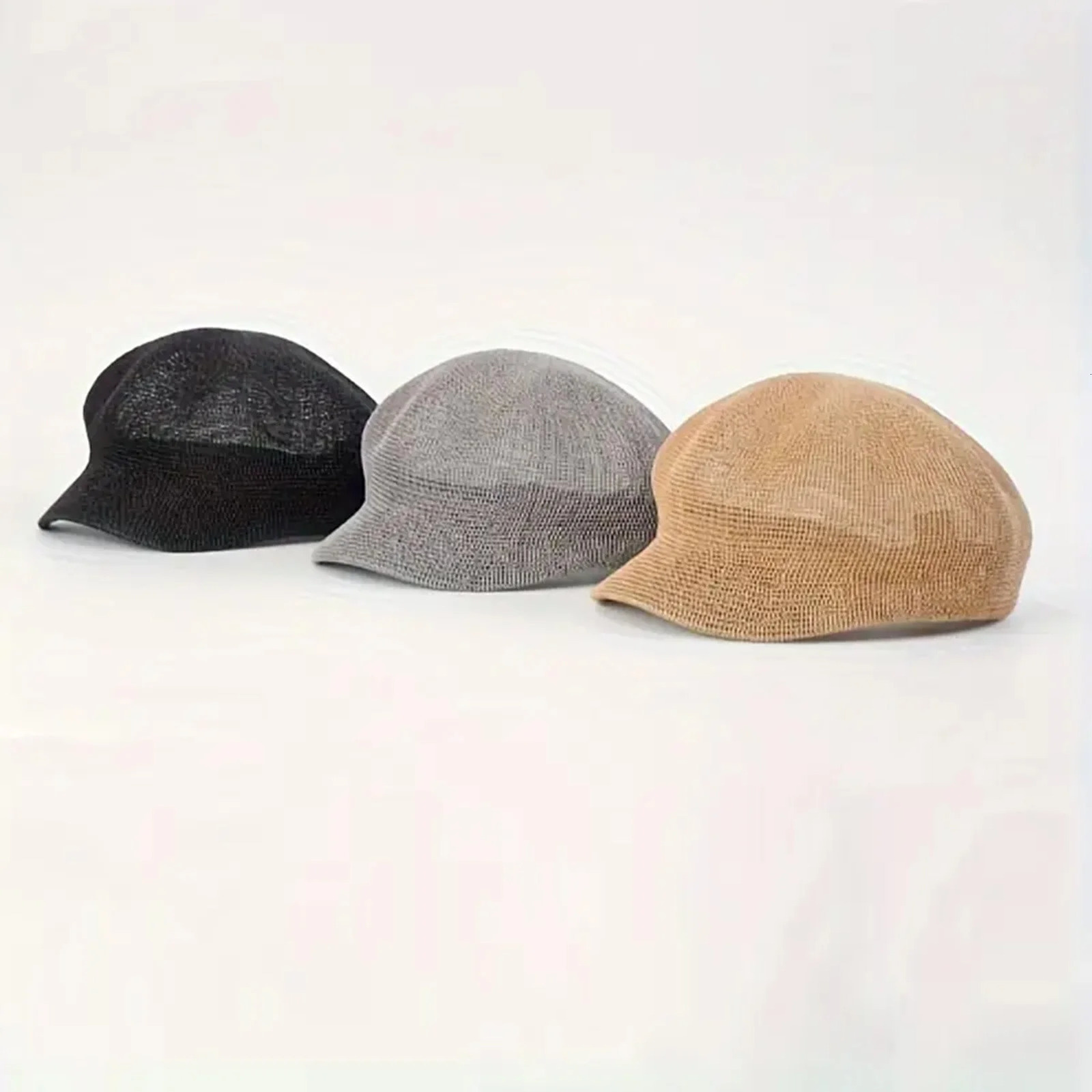 Retro Beret Caps for Women Girls Breathable Mesh Solid Color Beret for Outdoor Fishing Camping 251029
