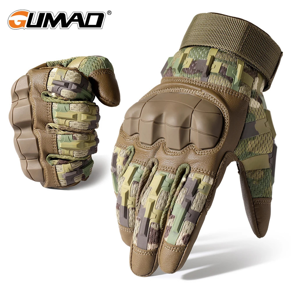Touch Screen Cycling Gloves PU Leather Tactical Airsoft Hunting Shooting Hiking Bicycle Outdoor Sport Riding Bike Protective Men 251013