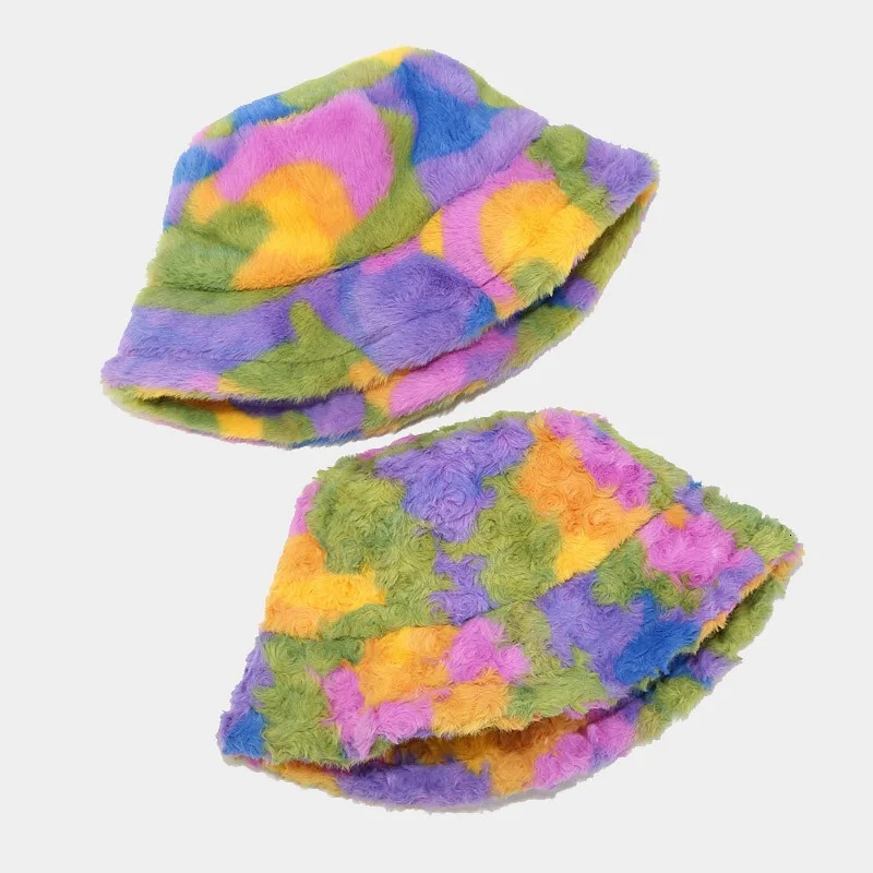 Winter Zebra Pattern Faux Fur Fluffy Bucket Hat Outdoor Women Keep Warm Fluffy Panama Cap Men Thickened Windproof Fisherman Caps 251029