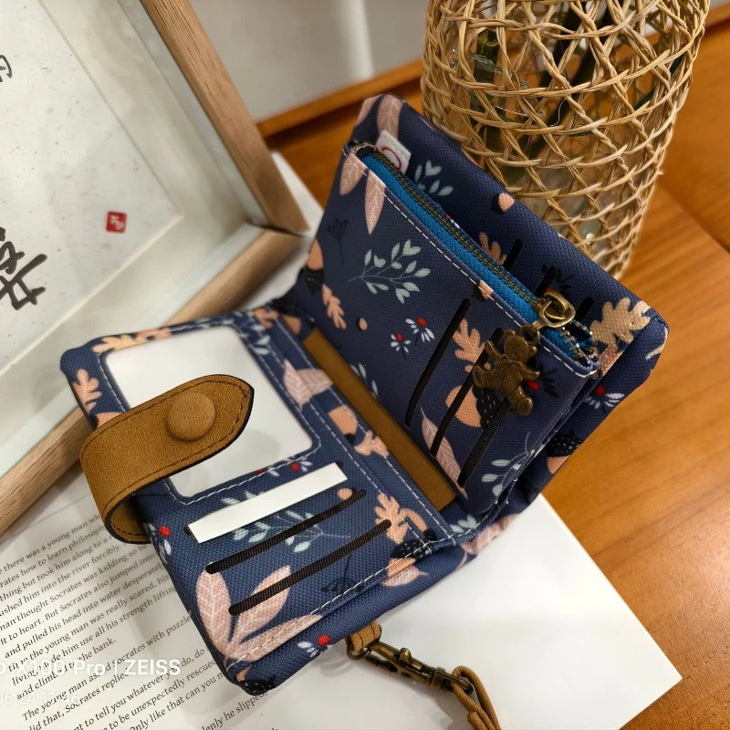 Women Cute Zipper Hasp Short Wallet PU LeatherCapacity Coin Purse Money Bag Frosted Printing ID Card Holder Cute Clutch 251029