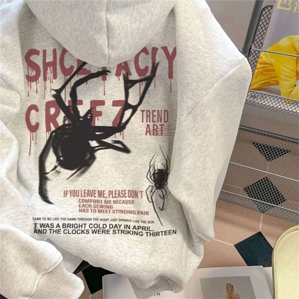Hoodie Winter and Autumn Designer Men's Women's Hoodie Y2K Hip Hop Gothic Skull Cartoon Pattern Print Black Ultra David Coat Men's Wome