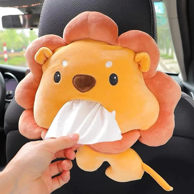 Cute red Crab Car Tissue HolderCartoon Plush Auto Paper Towel Box Holder Universal Car seat Decor NonSlip Safe Auto 251029