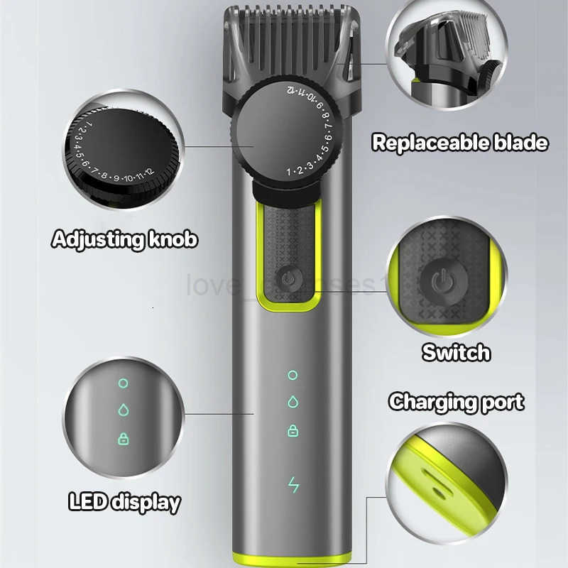 Beard Trimmer for Men Adjustable Hair Clippers Electric Cordless Kit Waterproof Professional Barbers Set Mens Mustache Trimmers Z251029