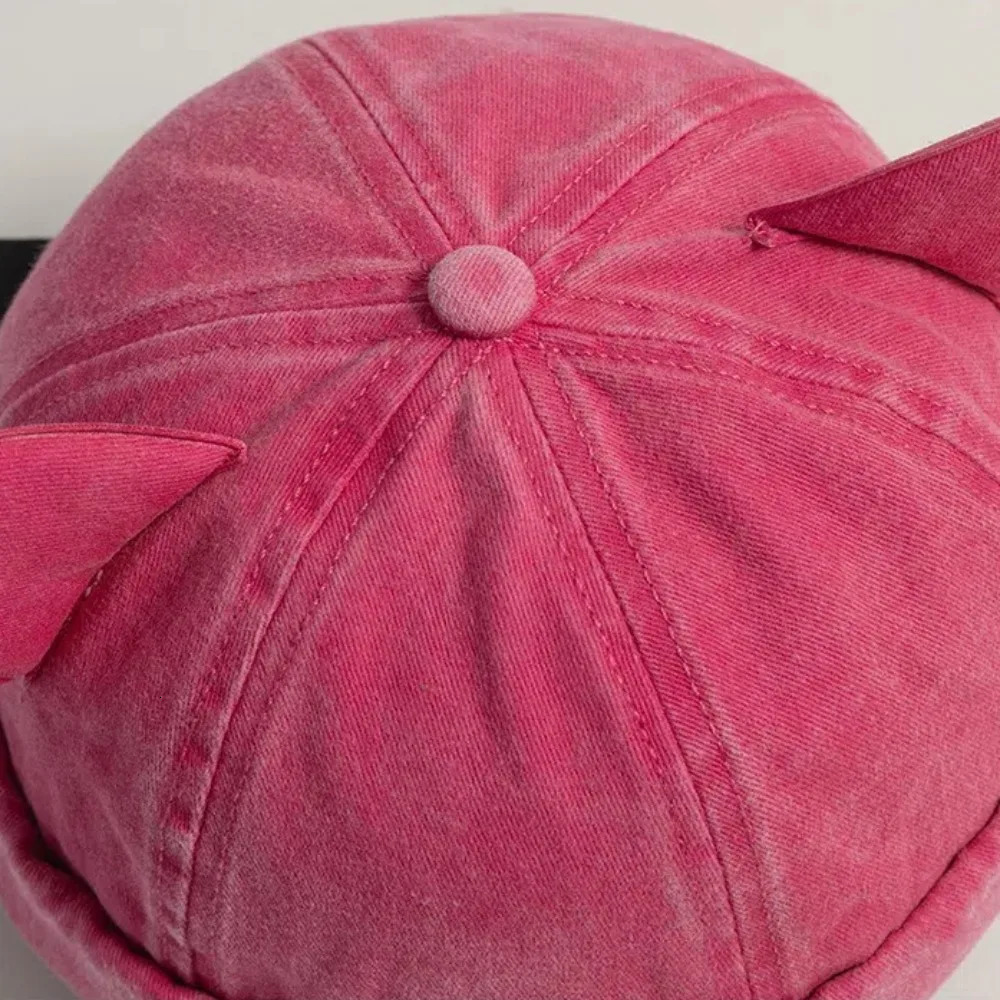 Fashion Washed Old Cat Ears Landlord Hat Solid Color Breathable Beanie Hat Cotton Unisex Beanie Cap Men 251029