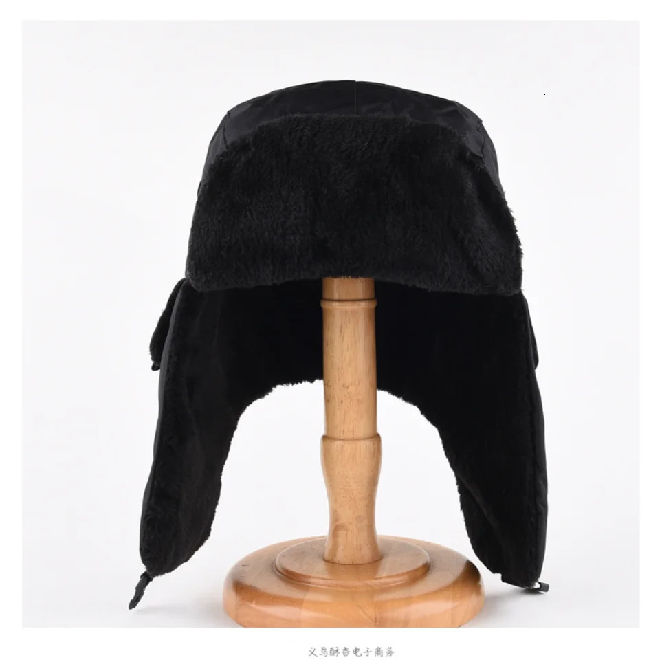 Unisex Men Women Russian Hat Trapper Bomber Warm Trooper Ear Flaps Winter Ski Solid Fluffy Faux Fur Cap Headwear Bonnet 251013