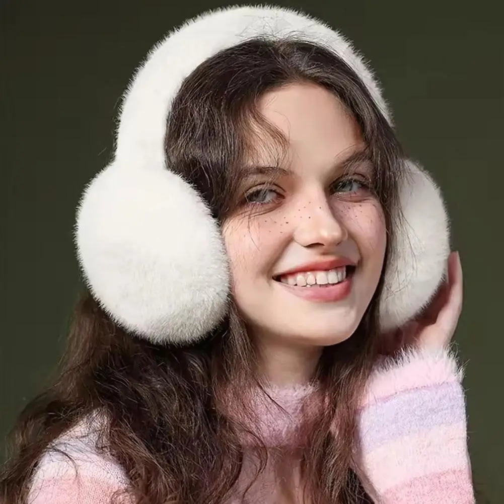 Fashion Winter Warm Earmuffs Fluffy Ear Muff for Women Soft Plush Earmuffs Girls Boys Cold Weather Ear Warmer Foldable Earflaps 251029