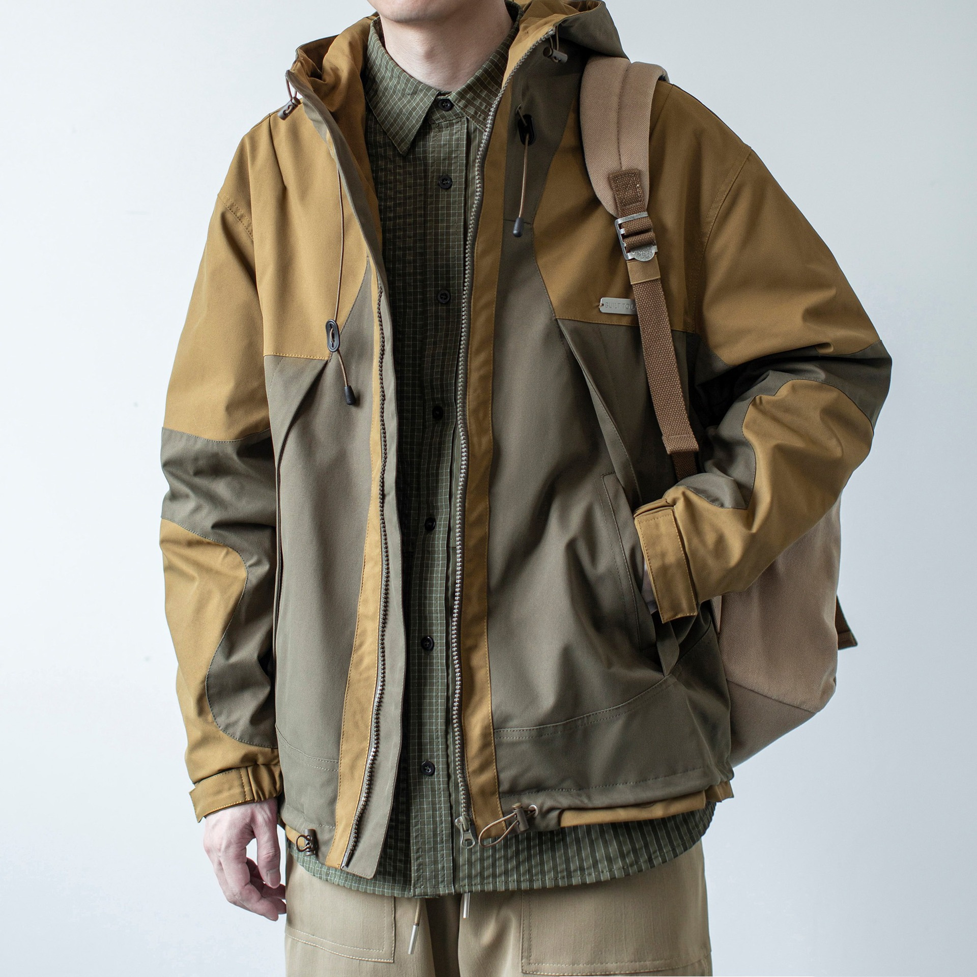 Trendy Brand Patchwork Jacket Men's Autumn Winter Casual Hooded Designer Jacket Loose Versatile Windbreaker Jacket