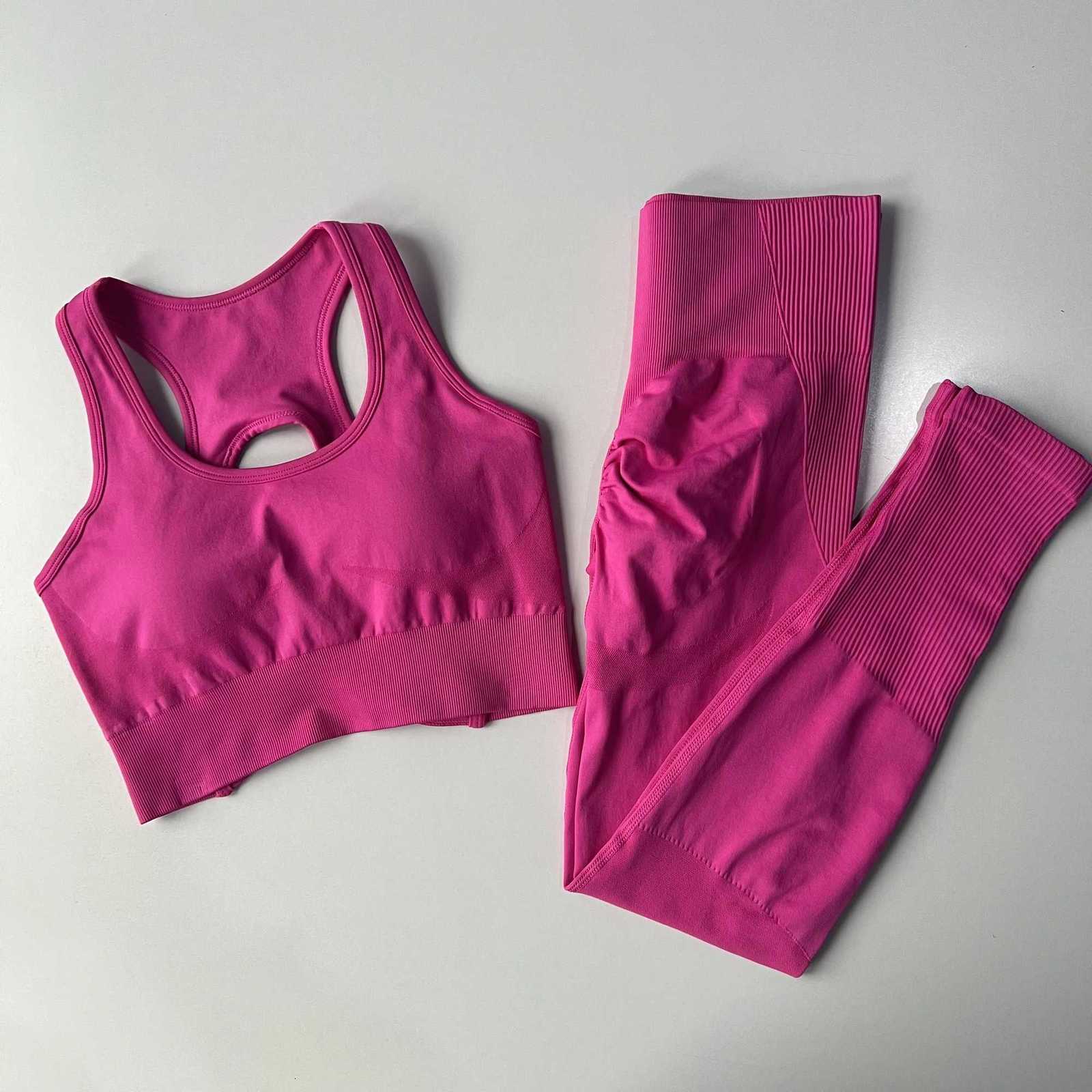 Shockproof Sports Bras Leggings Professional Fitness Beauty Back Bra Quickdrying Running High Waist Yoga Suit Twopiece SetXJ251029