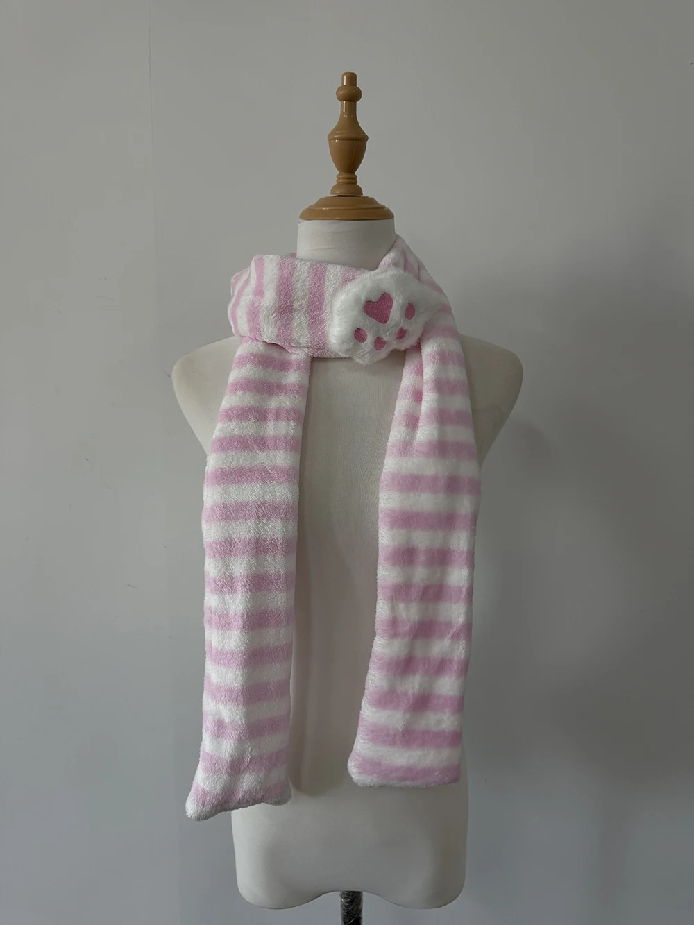 Original Homemade Massproduced Watercolor Pink Cute Cat Paw Japanese Striped Twodimensional Scarf Women 251029