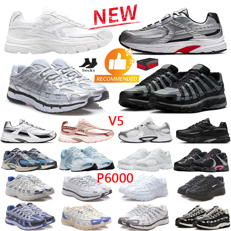 with box designer P6000 v5 Initiator sneakers Running Shoes Sports Shoes Metallic Silver Black Cool Grey White Photon Silver Red Sport Classic Men Women eur 36-45