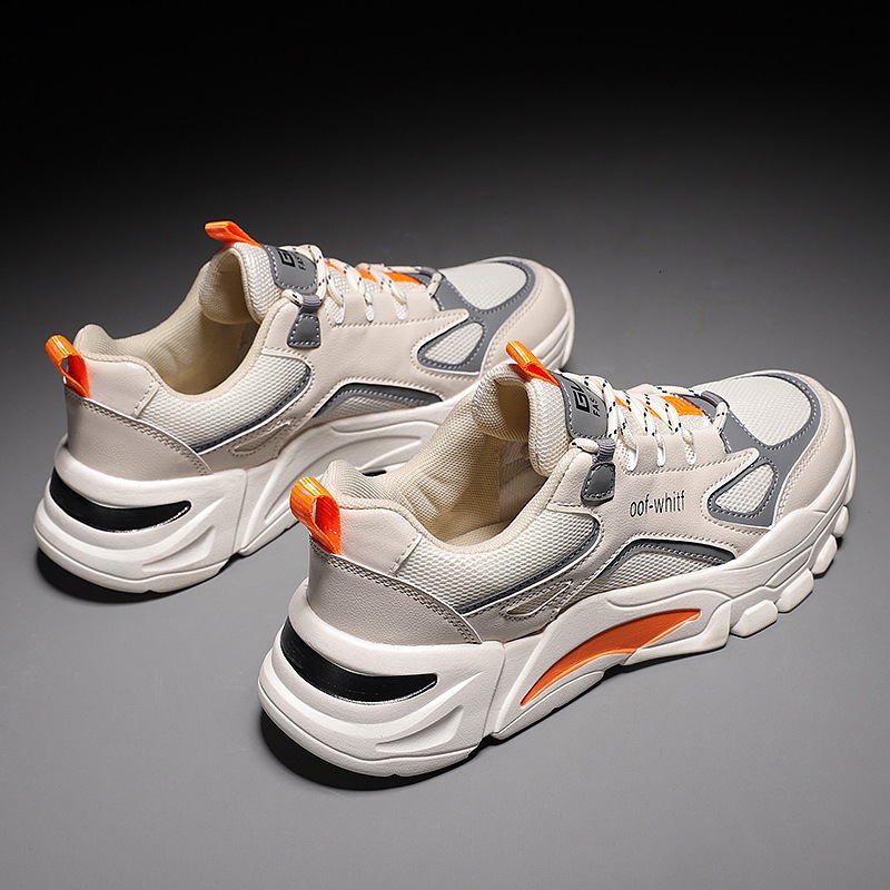 Free Shipping Breathable Running Shoes for Men Korean Fashion Mesh Sneakers
