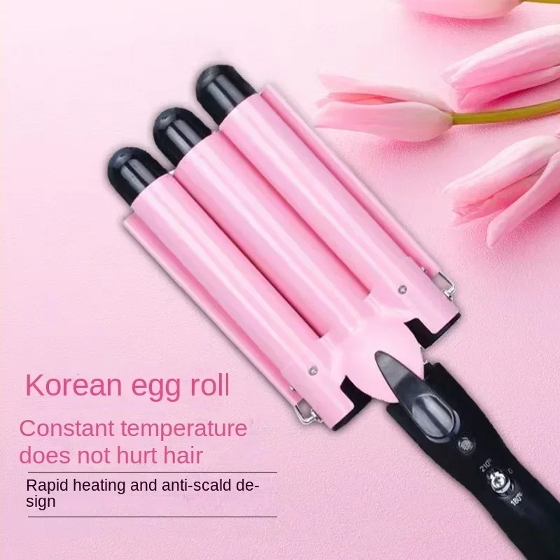 Electric Curling Stick Egg Roll Korean Style Water Ripple Perm Threetube Curling Iron Wave Waver Styling Tools Hair Styler Wand 251029