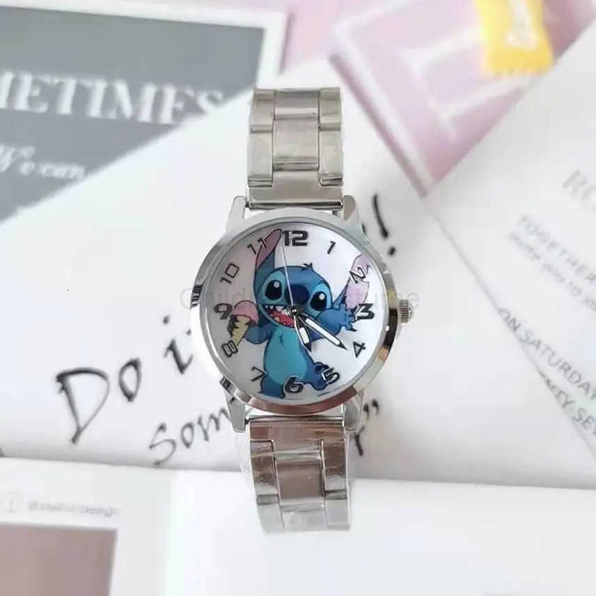 Disney New Stitch Childrens Watch Stainless Steel Band Waterproof Student girls boys Waterproof Cartoon Quartz Watch kids gifts H251029